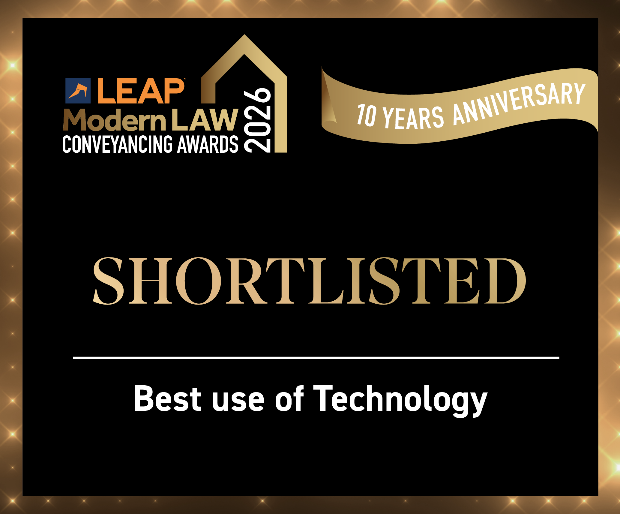 Shortlisted, Best Use of Technology - LEAP Modern Law Conveyancing Awards 2026